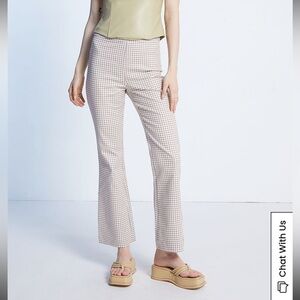 NWT Revolve WeWoreWhat Crop Straight Micro Gingham Plaid Pant
